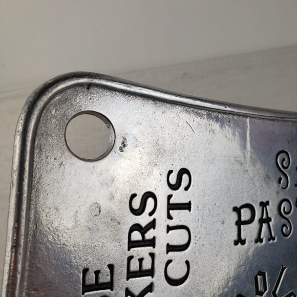 York Metalcrafters 1977 metal cleaver shape charcuterie cutting serving board - Picture 4 of 9